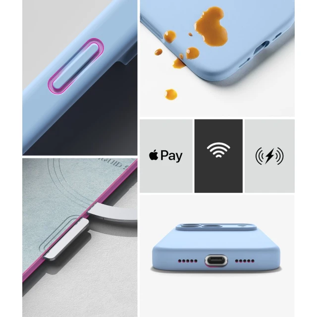 Чохол Ringke Silicone Magnetic для iPhone 18 Pro Light Blue with MagSafe (8800380463141)