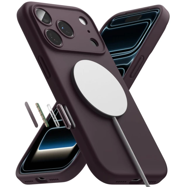 Чохол Ringke Silicone Magnetic для iPhone 18 Pro Dark Cherry with MagSafe (8800380463172)