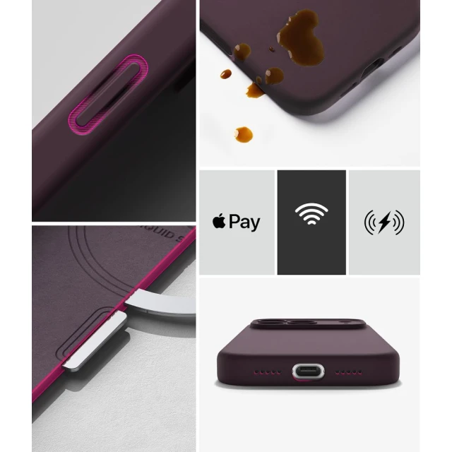 Чохол Ringke Silicone Magnetic для iPhone 18 Pro Dark Cherry with MagSafe (8800380463172)