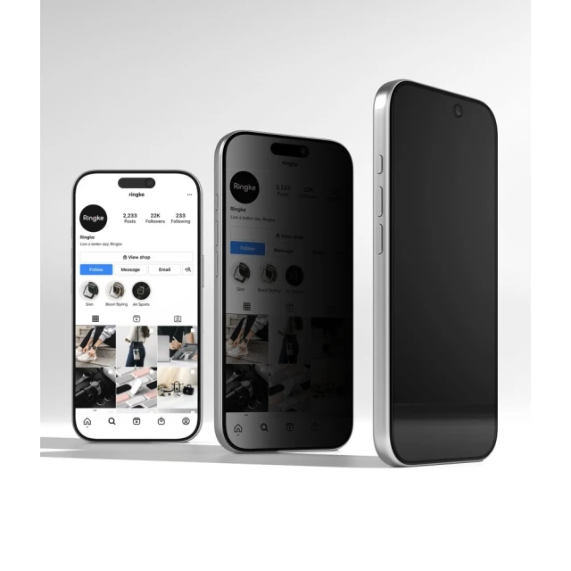 Защитное стекло Ringke Easy Slide для iPhone 18 Pro Privacy (2 pack) (8800380463462)