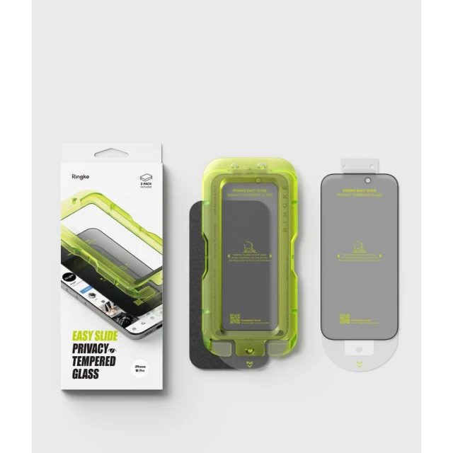 Защитное стекло Ringke Easy Slide для iPhone 18 Pro Privacy (2 pack) (8800380463462)