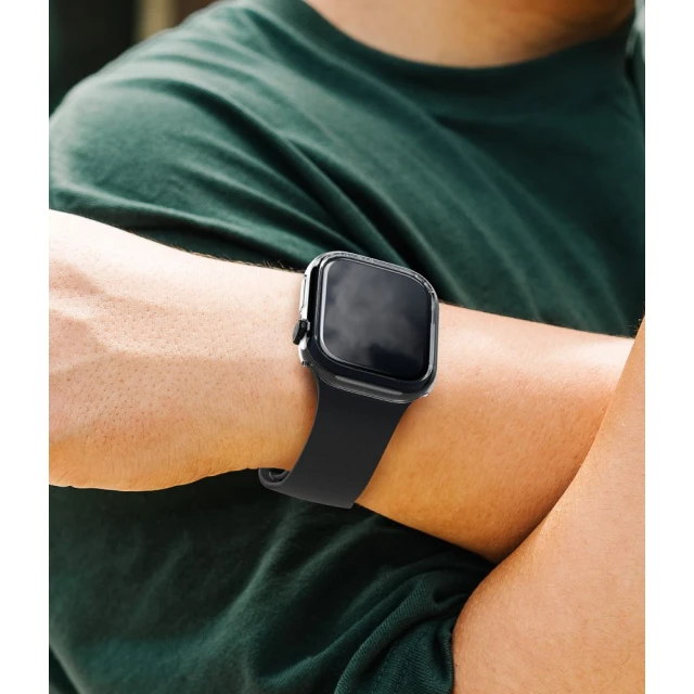 Чохол Ringke Slim для Apple Watch 12 42mm Clear + Matte Black 2шт (8800380466579)