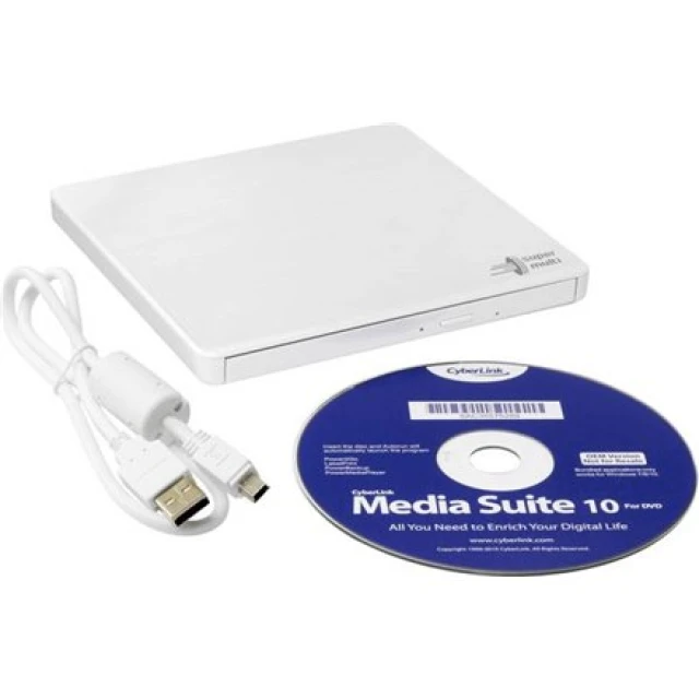 Зовнішній H.L Data Storage DVD-привід Ultra Slim Portable GP60NW60 USB 2.0 White (8806087304329)