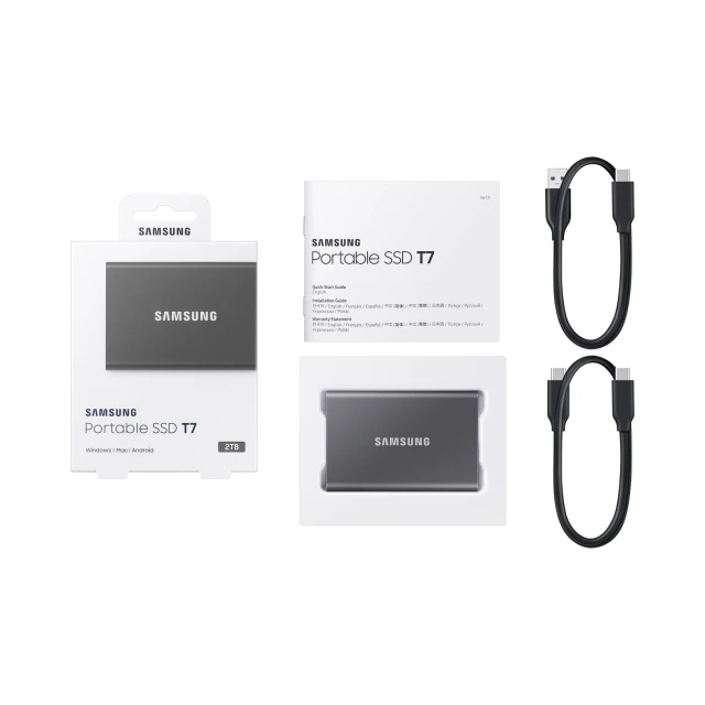 Портативний Samsung SSD T7 2000 GB USB 3.2 Gray (8806090312380)