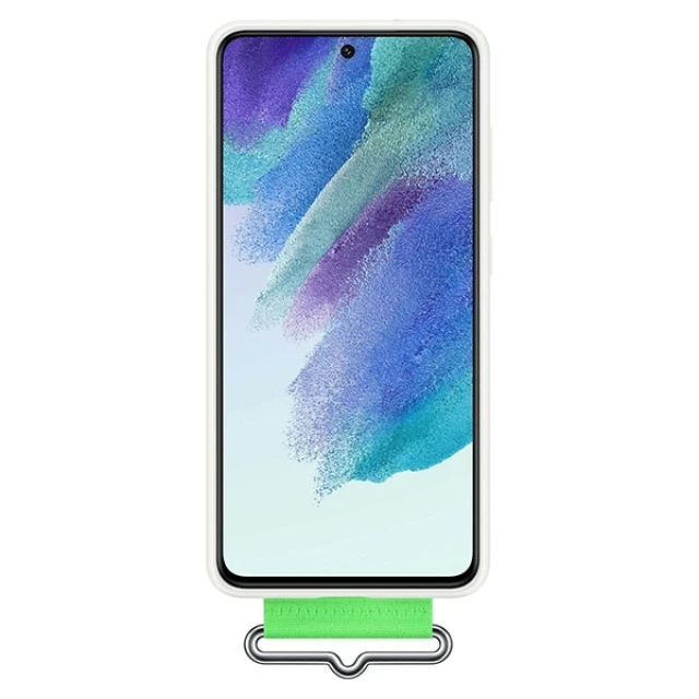 Чохол Samsung Silicone Cover with Strap для Samsung Galaxy S21 FE White (EF-GG990TWEGWW)