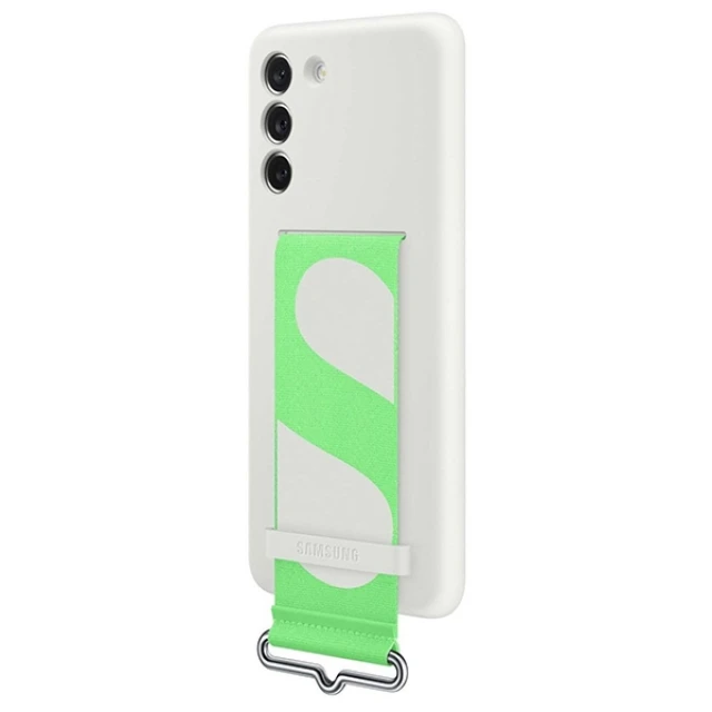 Чохол Samsung Silicone Cover with Strap для Samsung Galaxy S21 FE White (EF-GG990TWEGWW)