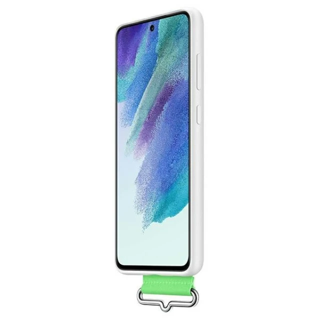 Чохол Samsung Silicone Cover with Strap для Samsung Galaxy S21 FE White (EF-GG990TWEGWW)