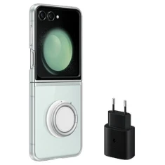 Чохол і мережевий зарядний пристрій Samsung Clear Gadget Case для Samsung Galaxy Flip5 (F731) Transparent (EF-XF73KKTEGWW)