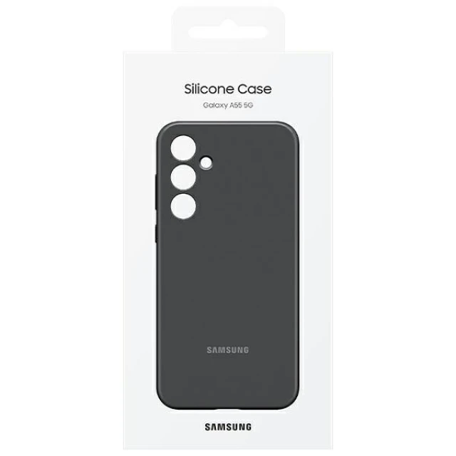 Чохол Samsung Silicone Cover для Samsung Galaxy A55 5G (A556) Black (EF-PA556TBEGWW)