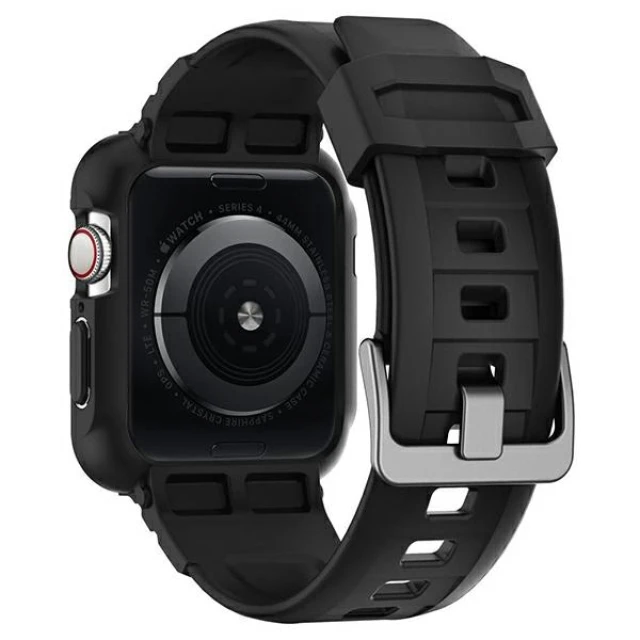 Чехол и ремешок Spigen для Apple Watch 4/5/6/SE 44 mm Rugged Armor Pro 2 in 1 Black (062CS25324)