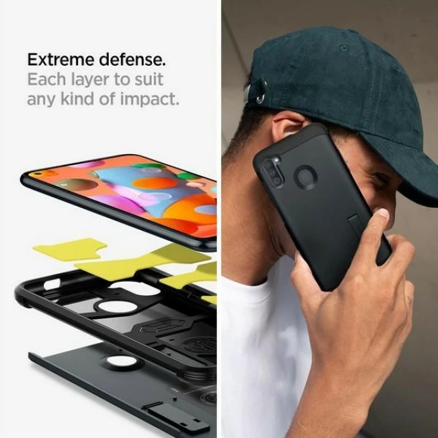 Чохол Spigen Tough Armor для Samsung Galaxy M11 Black (ACS00857)