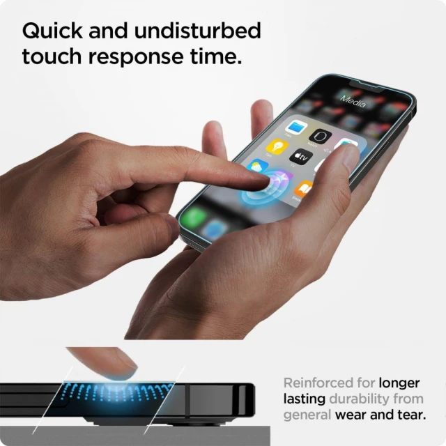 Защитное стекло Spigen для iPhone 13 | 13 Pro GLAS.tR EZ Fit (2 pack) Transparent (AGL03385)