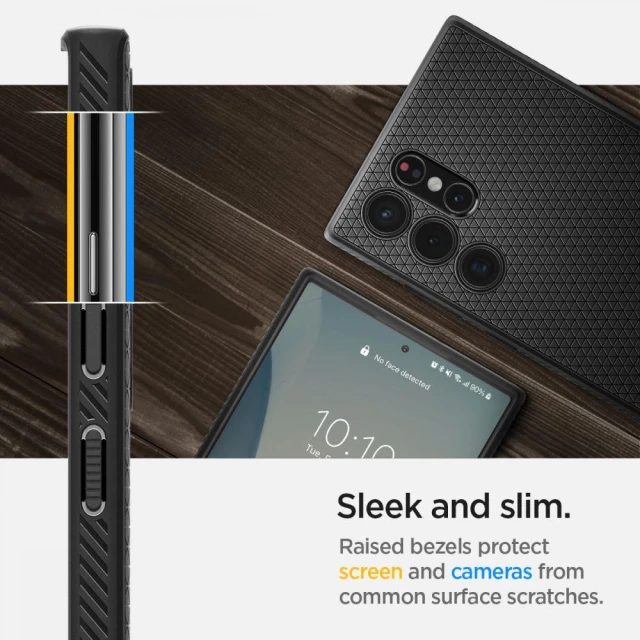 Чехол Spigen для Samsung Galaxy S22 Ultra Liquid Air Matte Black (ACS03915)