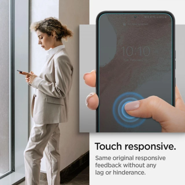 Захисне скло Spigen для Samsung Galaxy S22 Screen Protector EZ FIT GLAS.tR (2 pack) Transparent (AGL04151)