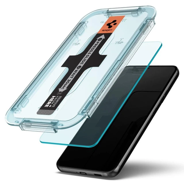 Захисне скло Spigen для Samsung Galaxy S22 Screen Protector EZ FIT GLAS.tR (2 pack) Transparent (AGL04151)