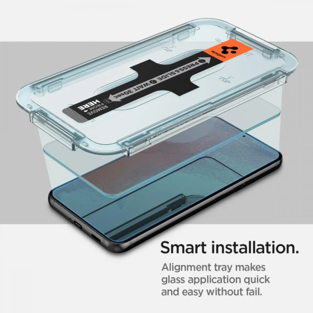 Захисне скло Spigen для Samsung Galaxy S22 Screen Protector EZ FIT GLAS.tR (2 pack) Transparent (AGL04151)