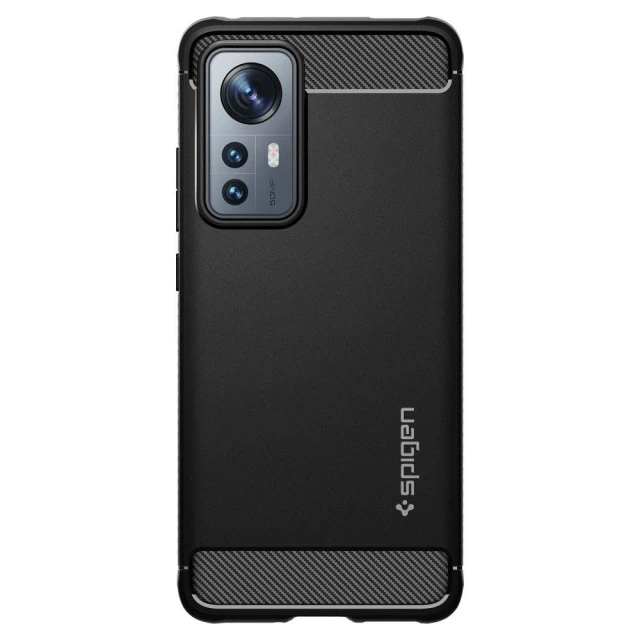 Чохол Spigen для Xiaomi 12/12X Rugged Armor Matte Black (ACS04370)