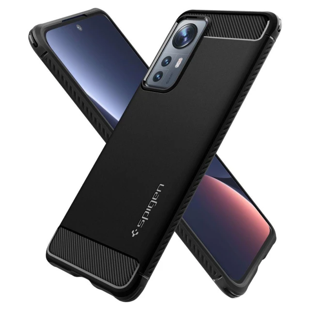 Чохол Spigen для Xiaomi 12/12X Rugged Armor Matte Black (ACS04370)