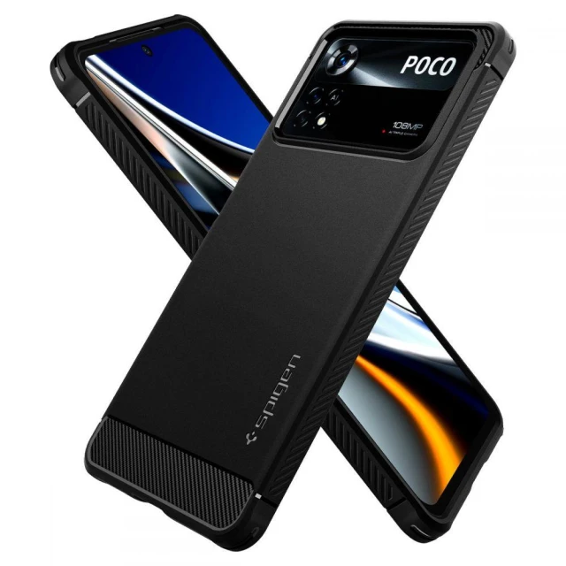 Чехол Spigen для Xiaomi Poco X4 Pro 5G Rugged Armor Matte Black (ACS04541)