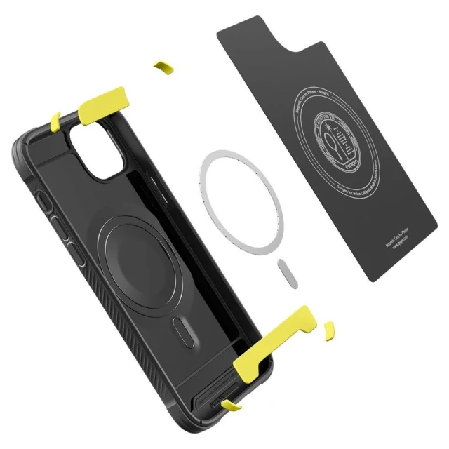 Чохол Spigen Rugged Armor для iPhone 14 | 13 Matte Black with MagSafe (ACS05036)