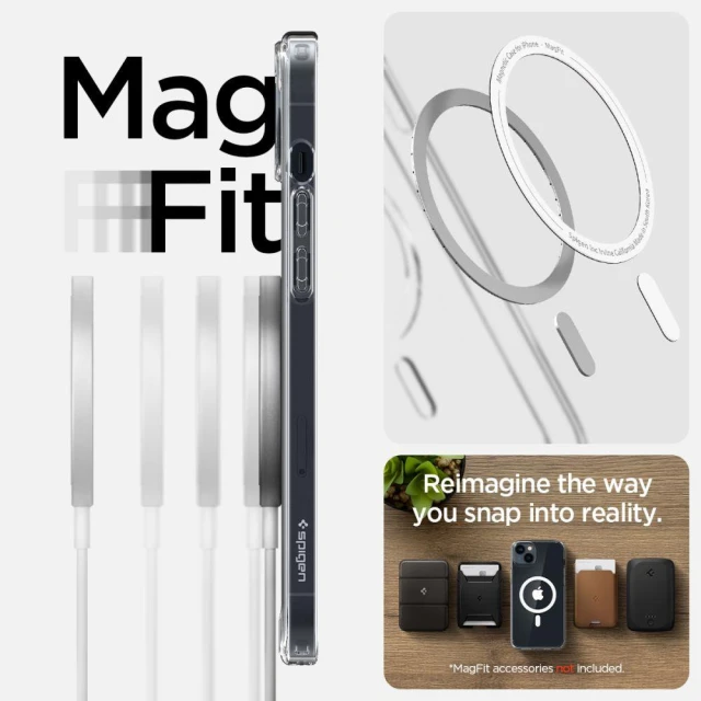 Чохол Spigen Ultra Hybrid для iPhone 14 | 13 White with MagSafe (ACS05048)