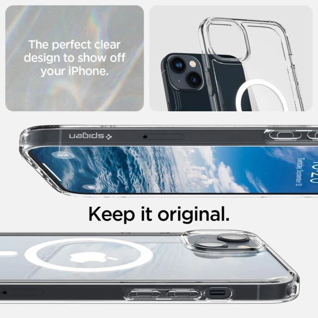 Чохол Spigen Ultra Hybrid для iPhone 14 | 13 White with MagSafe (ACS05048)