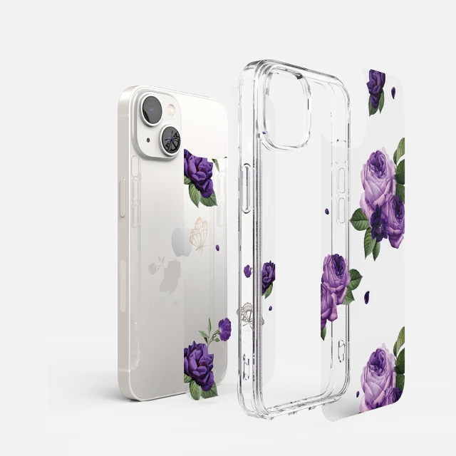 Чохол Ringke Fusion для iPhone 14 Plus Transparent Purple Rose (FD637E29)