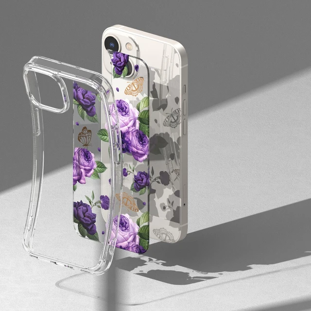 Чохол Ringke Fusion для iPhone 14 Plus Transparent Purple Rose (FD637E29)
