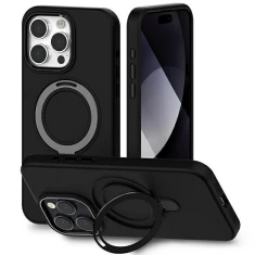 Чохол Mercury MagSafe Stand Silicone для iPhone 15 Plus / 14 Plus Black with MagSafe (8809887913432)