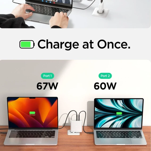 Мережевий зарядний пристрій Spigen Arcstation Pro GaN-1402 140W White (ACH06033)
