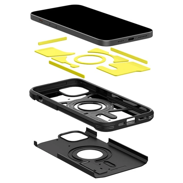 Чохол Spigen Tough Armor для iPhone 15 Plus Black with MagSafe (ACS06669)