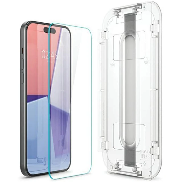 Захисне скло Spigen Glas.tR EZ Fit для iPhone 15 Plus Clear (2 Pack) (AGL06883)