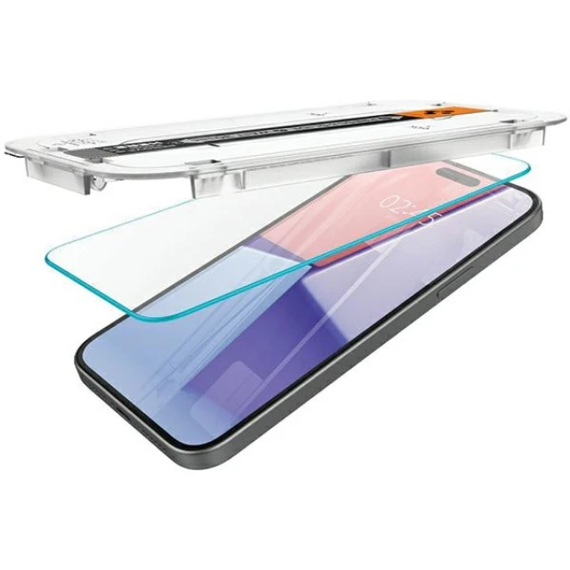 Захисне скло Spigen Glas.tR EZ Fit для iPhone 15 Plus Clear (2 Pack) (AGL06883)