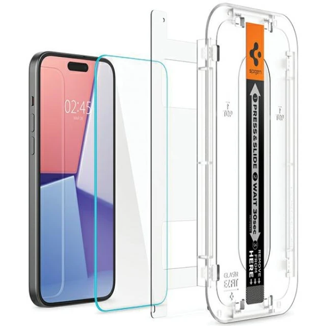 Захисне скло Spigen Glas.tR EZ Fit для iPhone 15 Plus Clear (AGL06887)