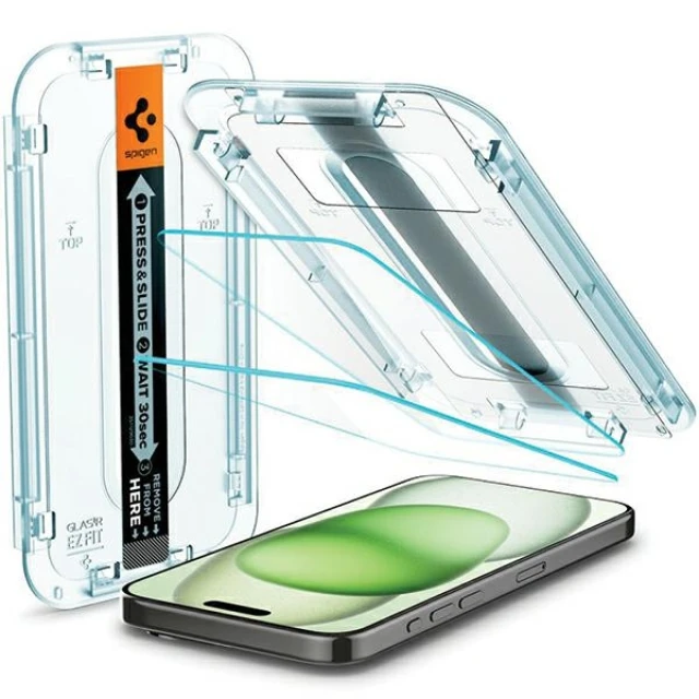 Защитное стекло Spigen Glas.tR EZ Fit для iPhone 15 Clear (AGL06907)