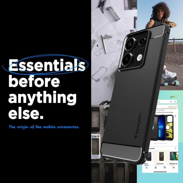 Чехол Spigen Rugged Armor для Xiaomi Redmi Note 13 Pro 5G | Poco X6 5G Matte Black (ACS07254)