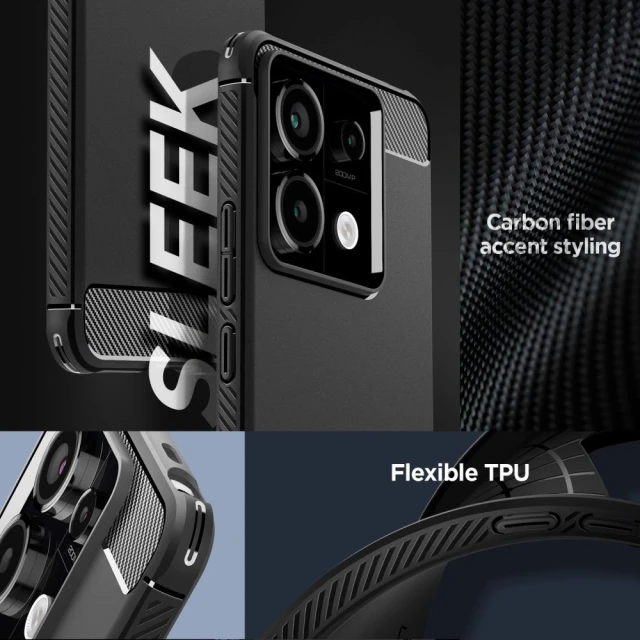 Чехол Spigen Rugged Armor для Xiaomi Redmi Note 13 Pro 5G | Poco X6 5G Matte Black (ACS07254)