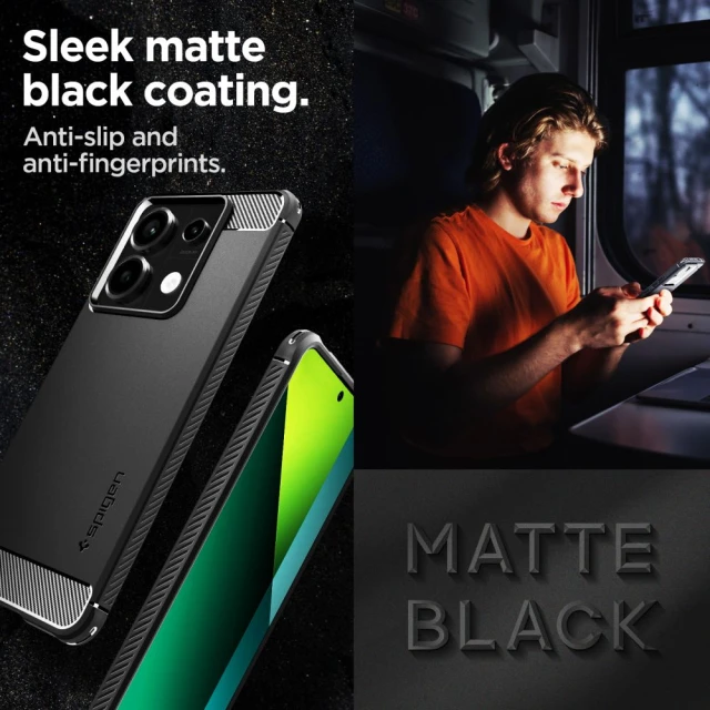 Чехол Spigen Rugged Armor для Xiaomi Redmi Note 13 Pro 5G | Poco X6 5G Matte Black (ACS07254)