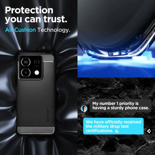 Чехол Spigen Rugged Armor для Xiaomi Redmi Note 13 Pro 5G | Poco X6 5G Matte Black (ACS07254)