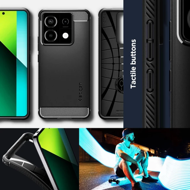 Чехол Spigen Rugged Armor для Xiaomi Redmi Note 13 Pro 5G | Poco X6 5G Matte Black (ACS07254)