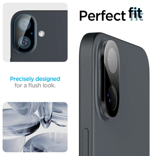 Защитное стекло Spigen для камеры iPhone 16 | 16 Plus Optik Glas. TR (2 pack) Black (AGL07922)