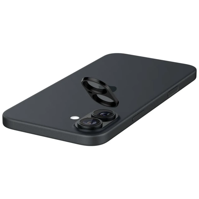 Защитное стекло Spigen для камеры iPhone 16 | 16 Plus Optik Glas. TR (2 pack) Black (AGL07922)