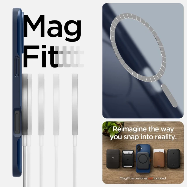 Чехол Spigen Thin Fit для iPhone 16 Navy Blue with MagSafe (ACS08187)