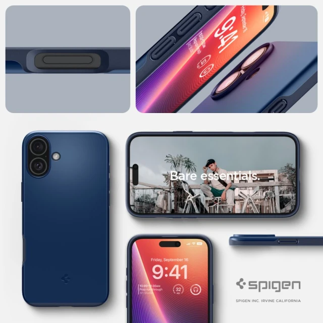 Чехол Spigen Thin Fit для iPhone 16 Navy Blue with MagSafe (ACS08187)