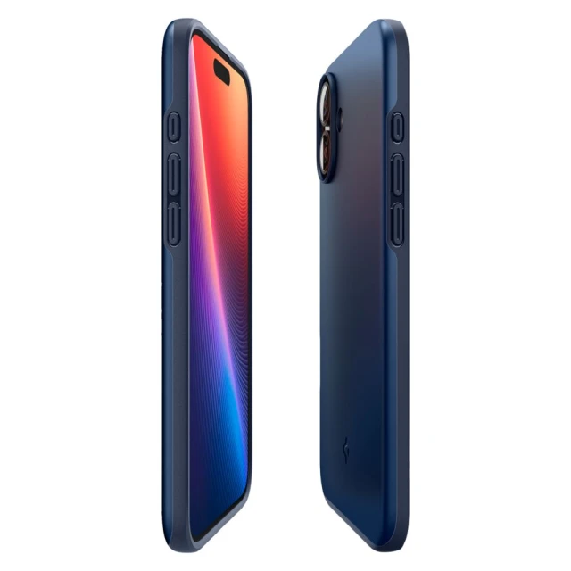 Чехол Spigen Thin Fit для iPhone 16 Navy Blue with MagSafe (ACS08187)