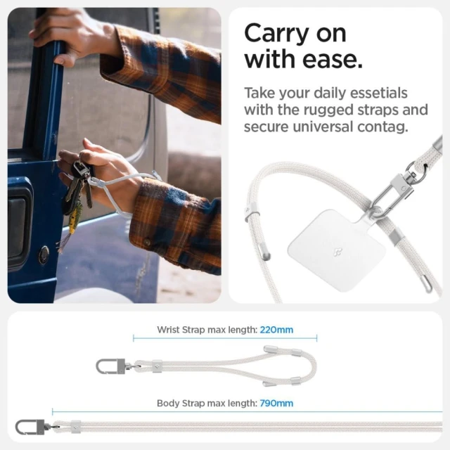 Набір ремінців Spigen Universal Strap Set Crossbody & Wrist Pearl White (AFA08365)