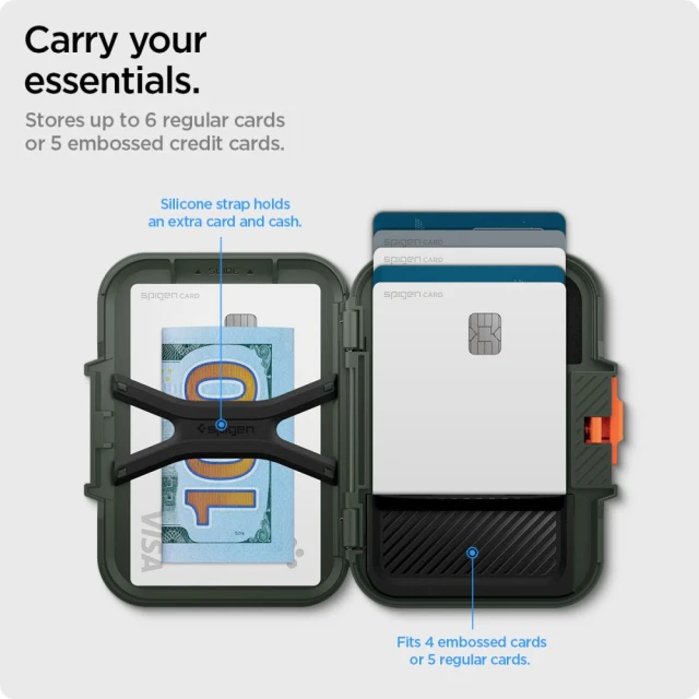 Магнітний гаманець Spigen Lock Fit Military Green with MagSafe (AFA08528)