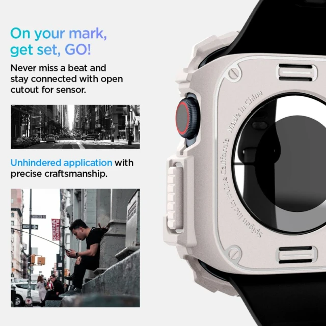 Чохол Spigen Rugged Armor для Apple Watch 10 46 mm Dune Beige (ACS08600)