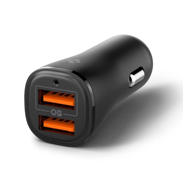 Автомобільний зарядний пристрій Spigen Essential EV302 30W 2xUSB-A Black (ACP08700)