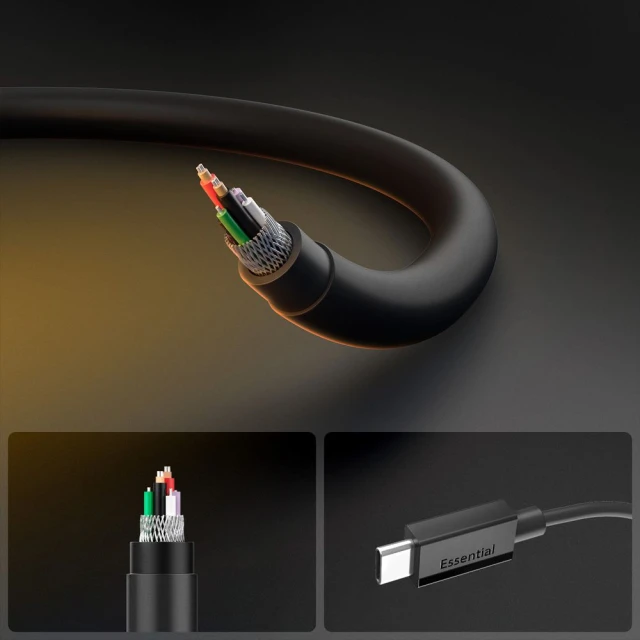 Кабель Spigen Essential USB-C to USB-C 60W 2m Black (ACA08720)